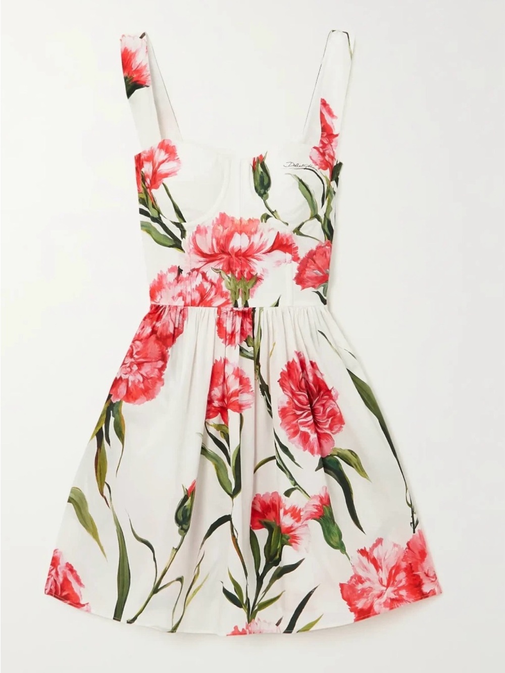 Dolce & Gabbana pleated poplin floral Mini Dress - Picture 2 of 13